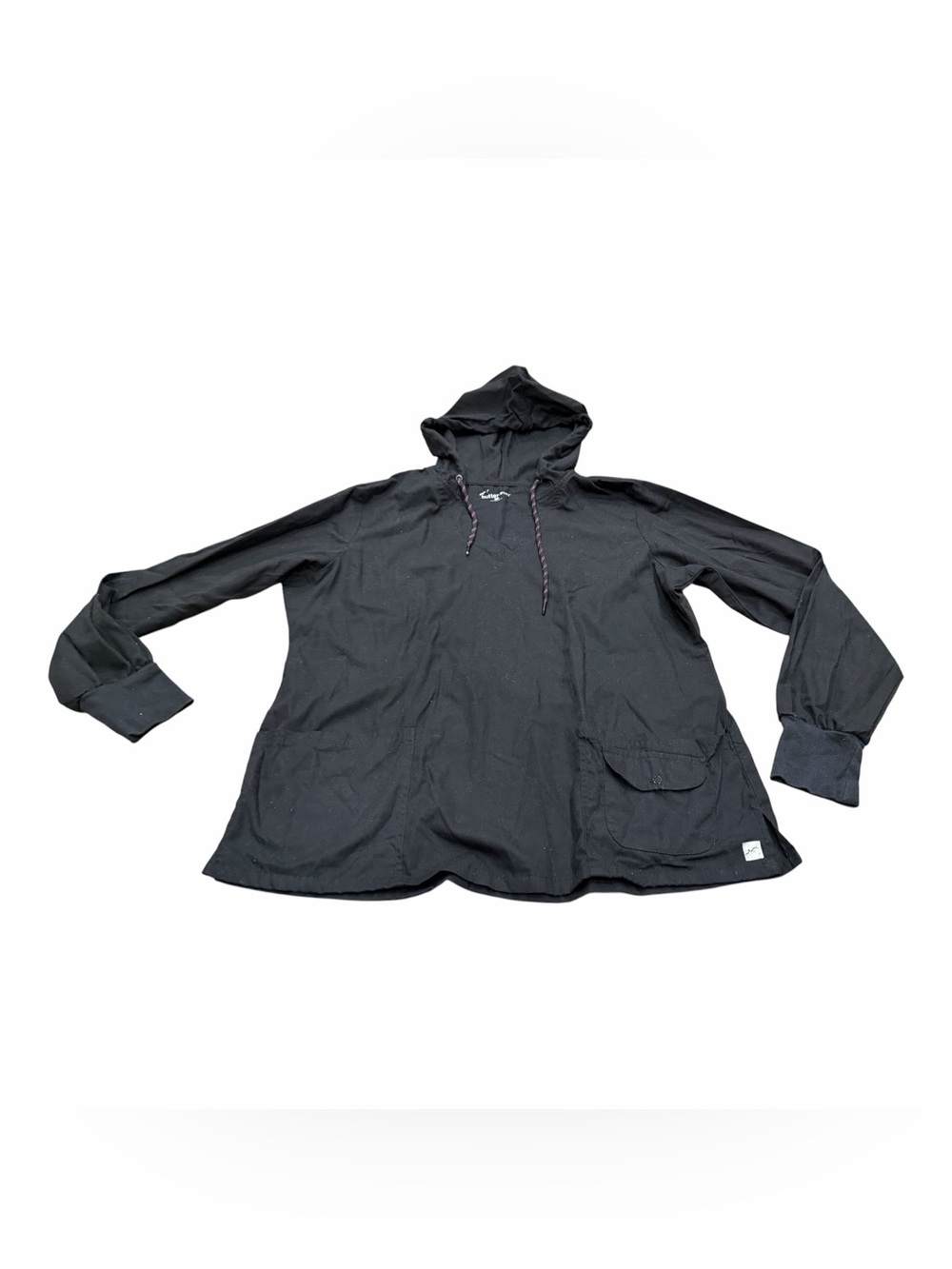 Butter Soft Originals Long Sleeve Scrub Top Pull Over Hoodie Size Large, Black